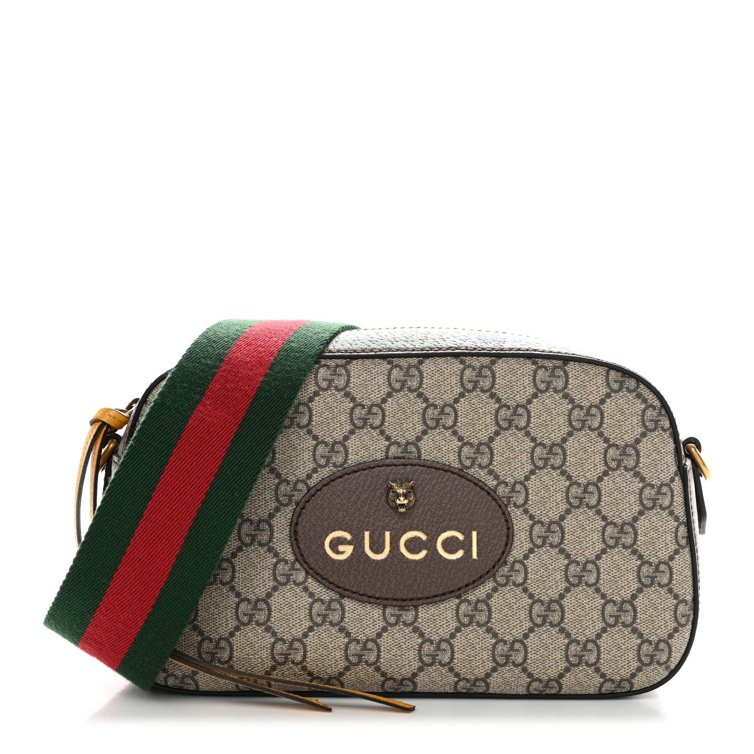 Gucci GG Supreme Monogram Web Neo Vintage Shoulder Bag Beige New Acero Crop