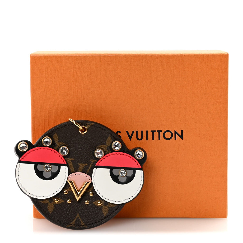 Louis Vuitton Monogram Animal Faces Bird Bag Charm