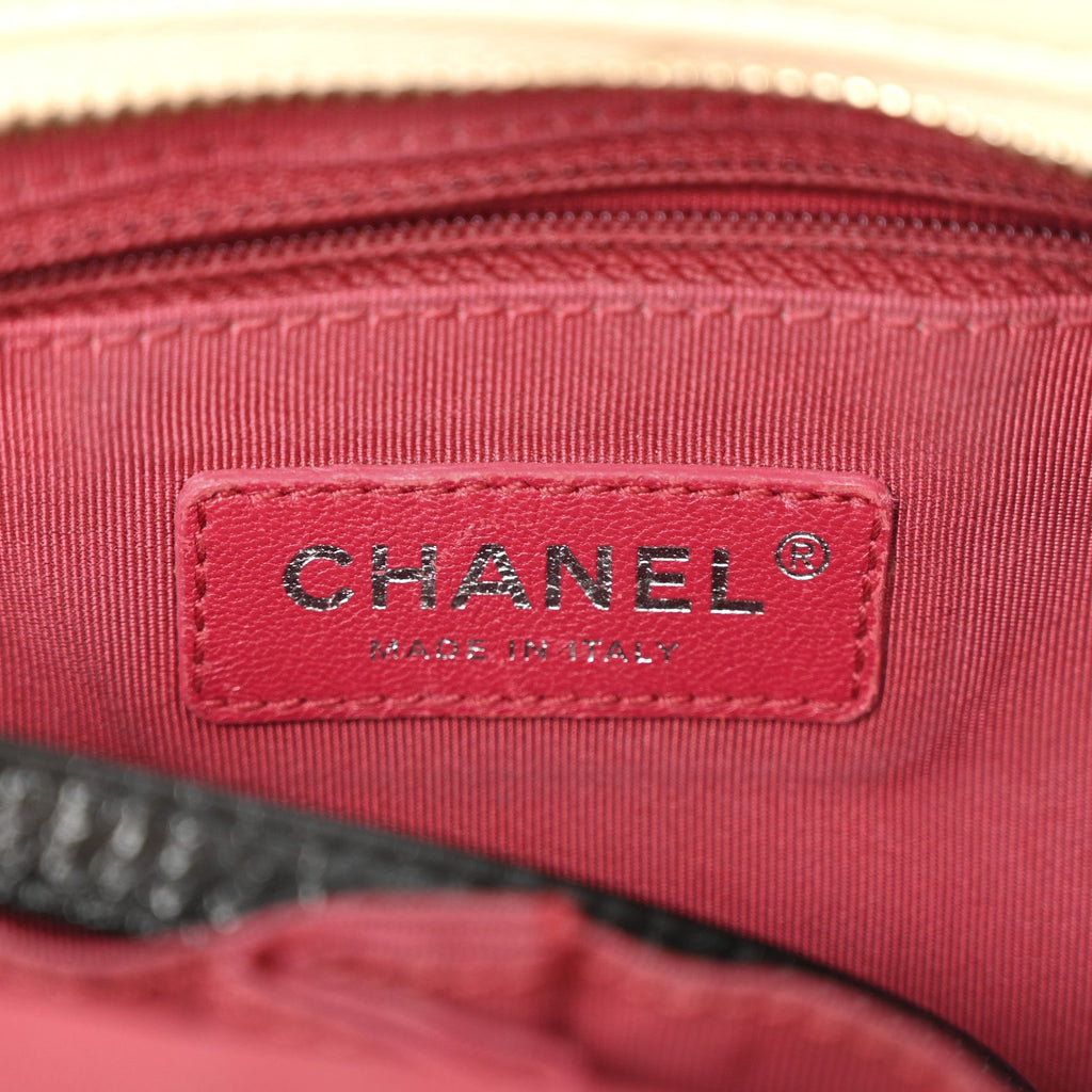 Chanel Aged Calfskin Quilted Medium Gabrielle Hobo Beige Black