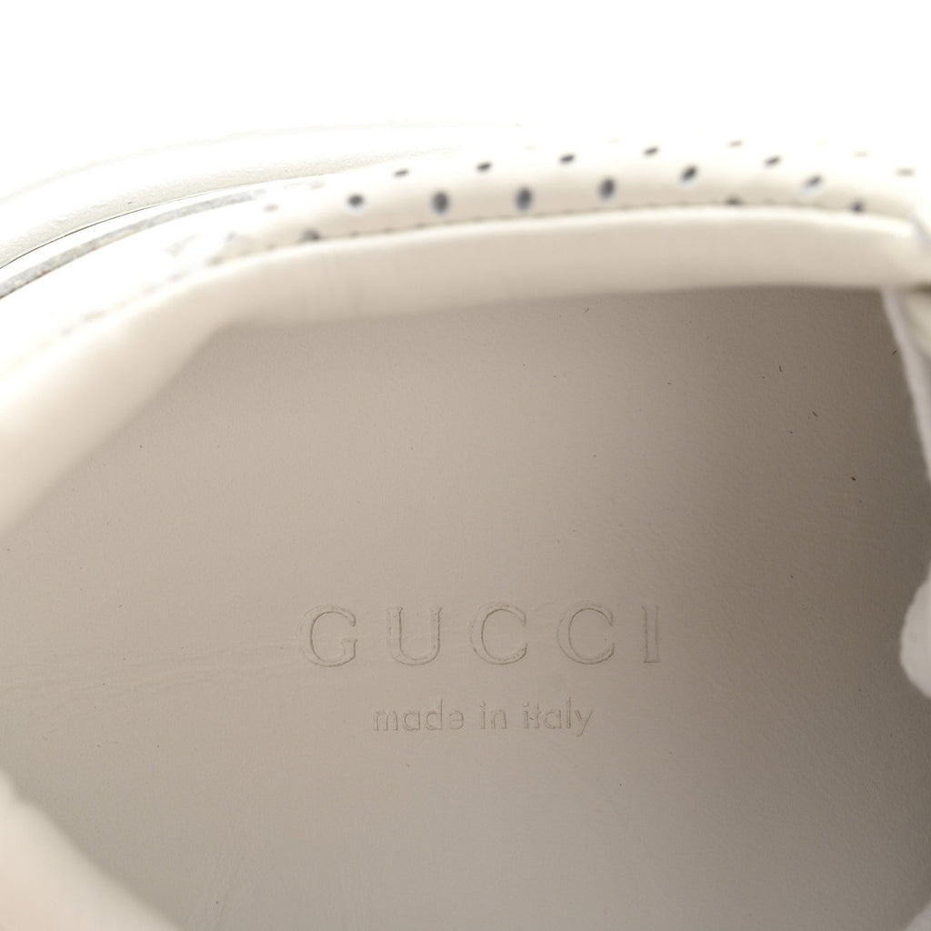 Gucci Calfskin GG Tennis Embossed Perforated Womens Platform 55mm Sneakers 37 Great White