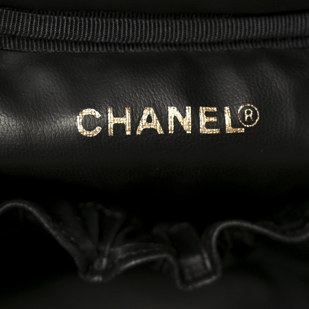 Chanel Caviar Vanity Cosmetic Case Black