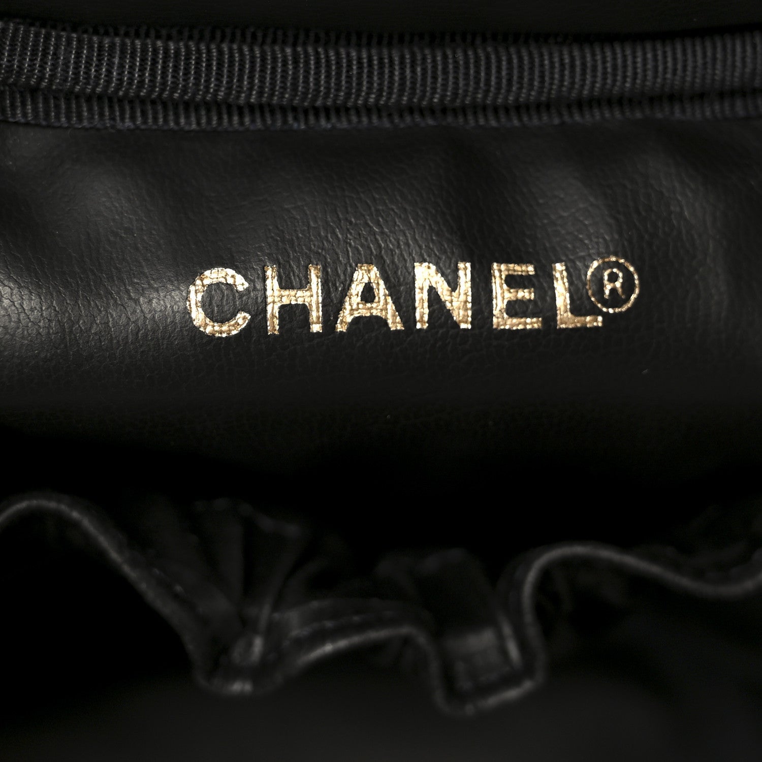 Chanel Caviar Vanity Cosmetic Case Black