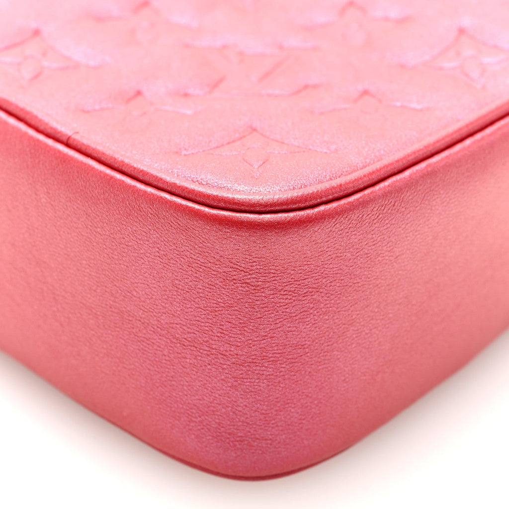 Louis Vuitton Lambskin Embossed Monogram Fall In Love Sac Coeur Heart Chain Bag Lipstick Red