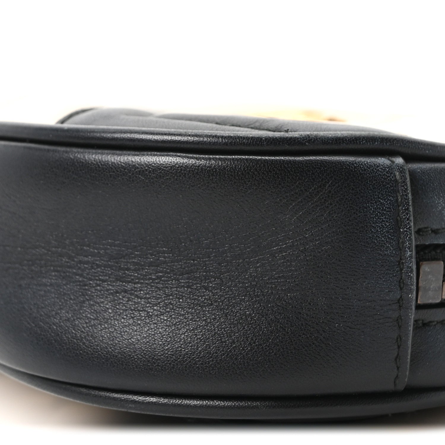 Gucci Calfskin Matelasse GG Marmont Belt Bag 85 34 Black White
