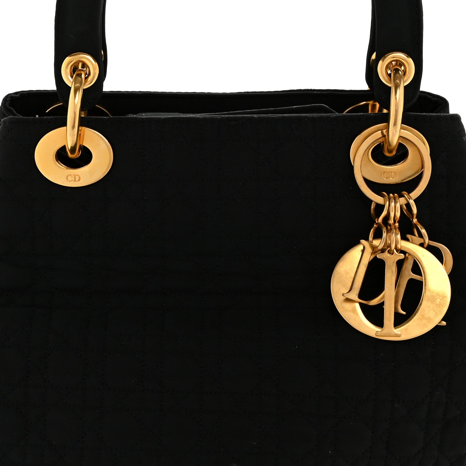 Christian Dior Nylon Cannage Medium Lady Dior Black
