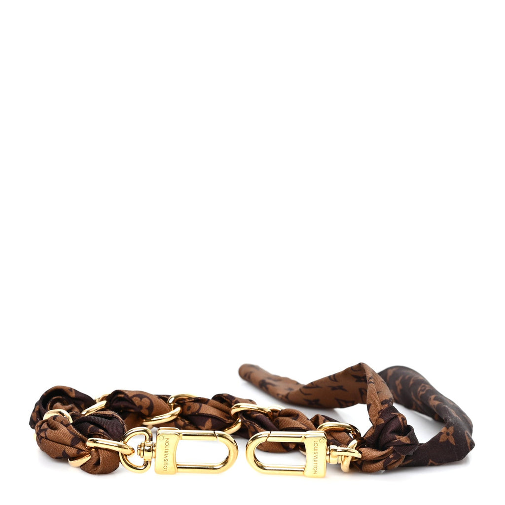 Louis Vuitton Metal Polyester Monogram Braided Scarf Chain Foulard Bag Charm