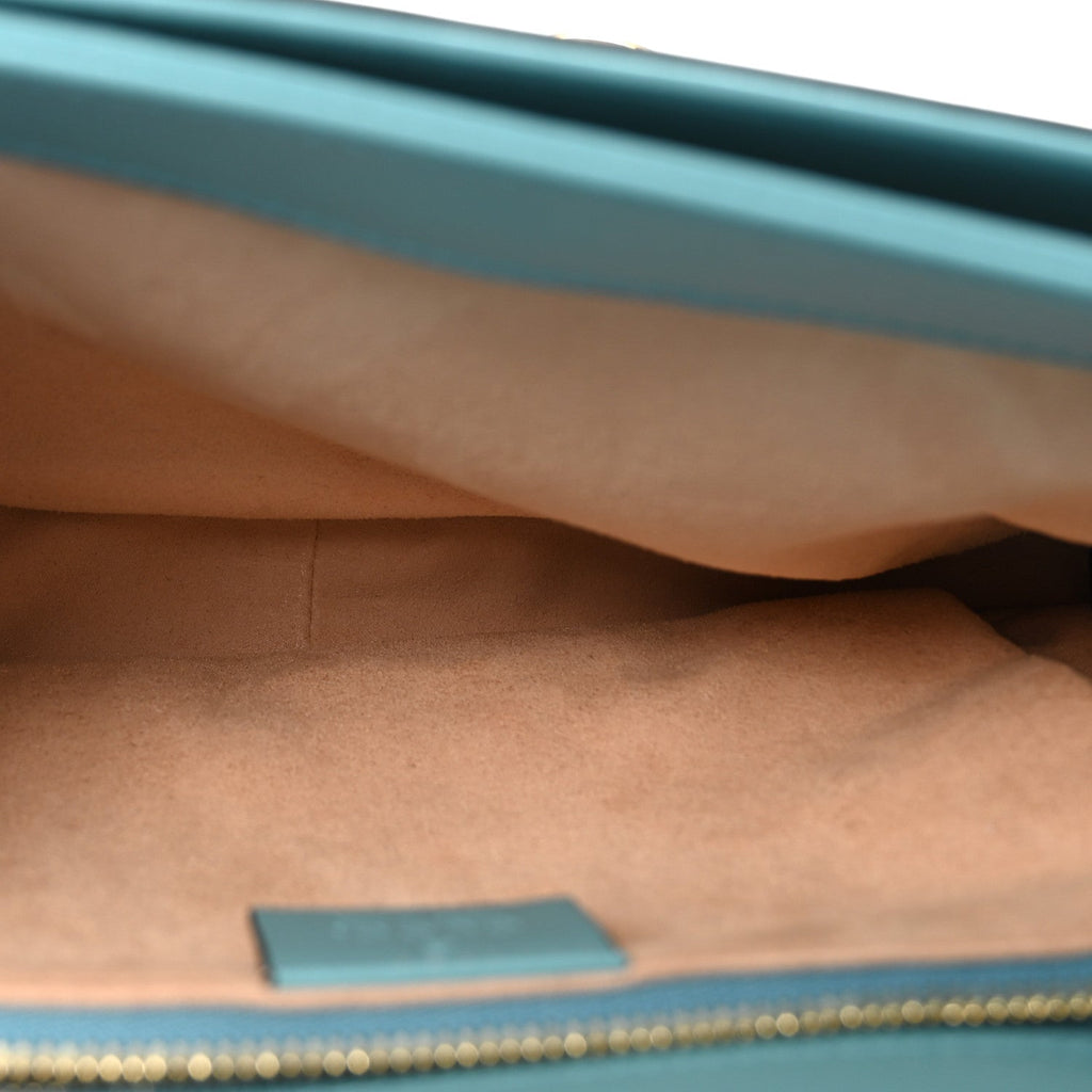 Gucci Azalea Calfskin Horsebit 1955 Shoulder Bag Dusty Azure
