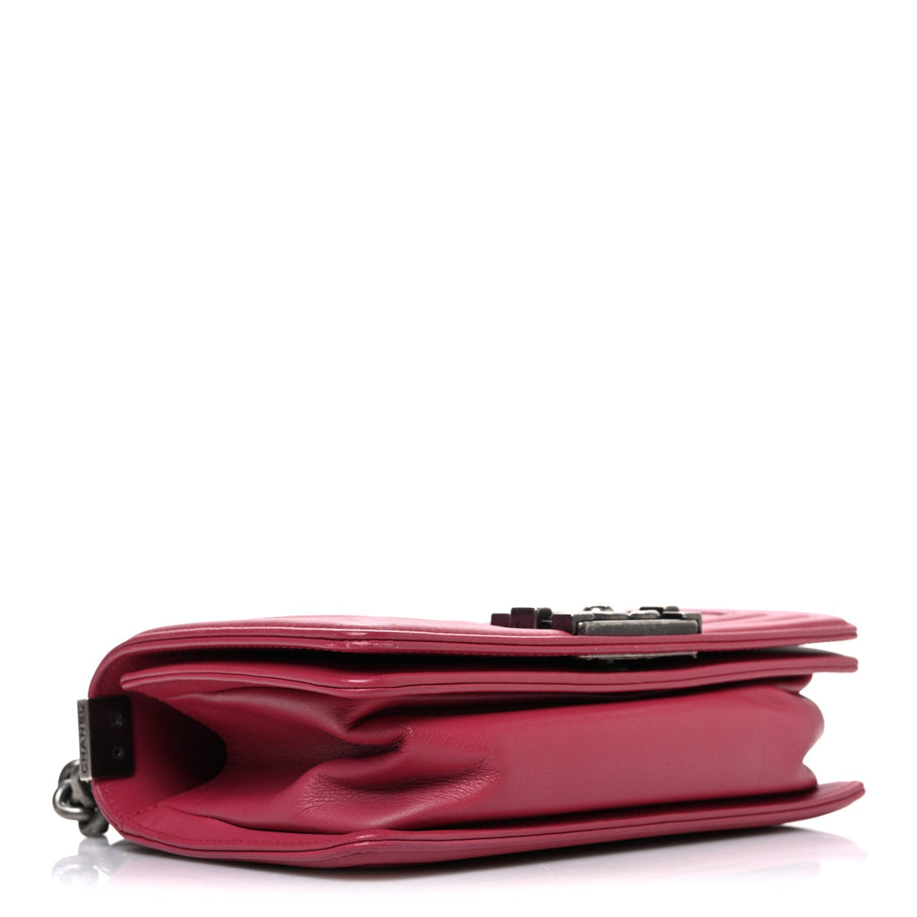 Chanel Calfskin Quilted Small Boy Flap Dark Pink