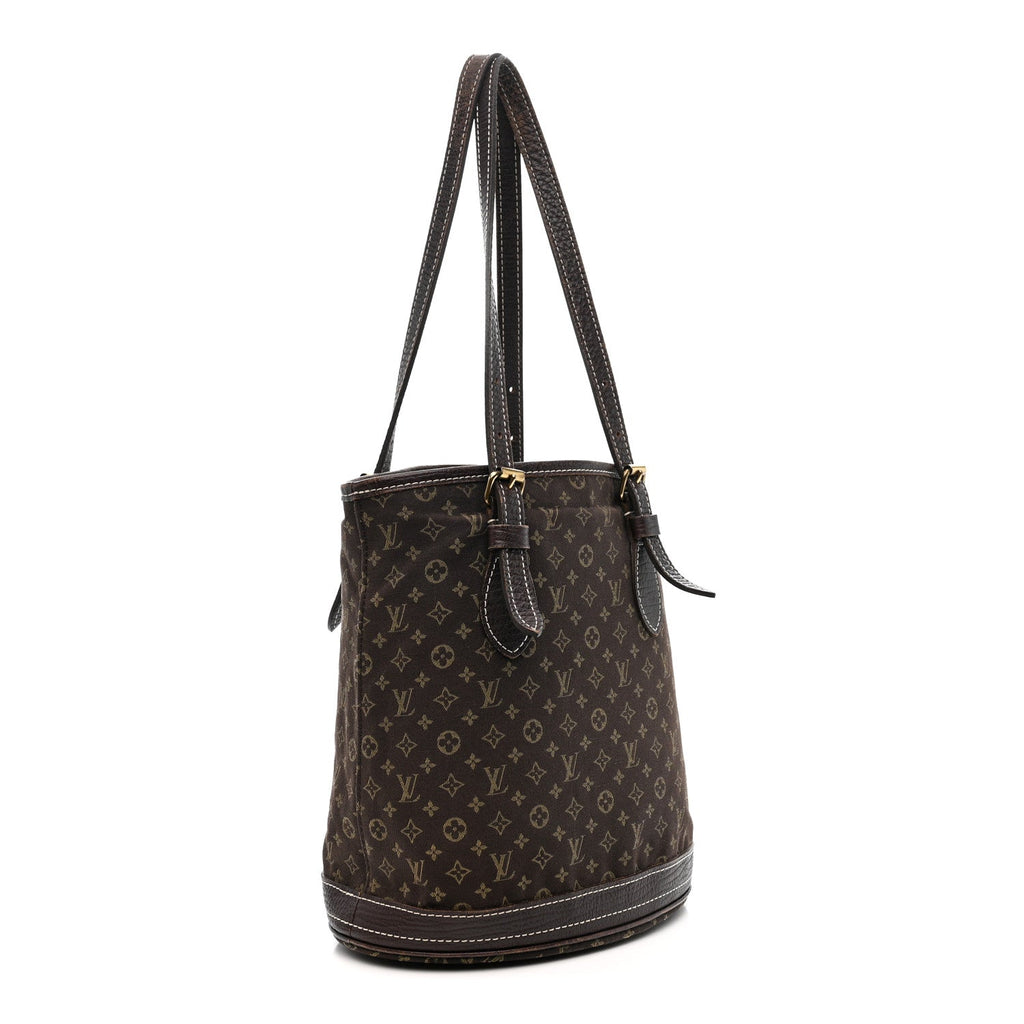 Louis Vuitton Mini Lin Monogram Bucket Bag Ebene