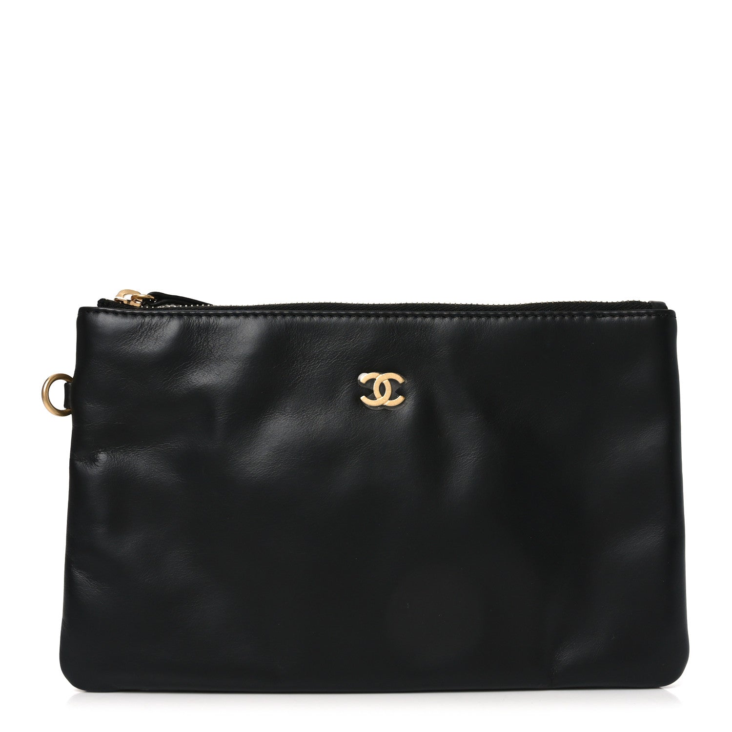 Chanel Shiny Calfskin Chanel 22 Removable Pouch Black