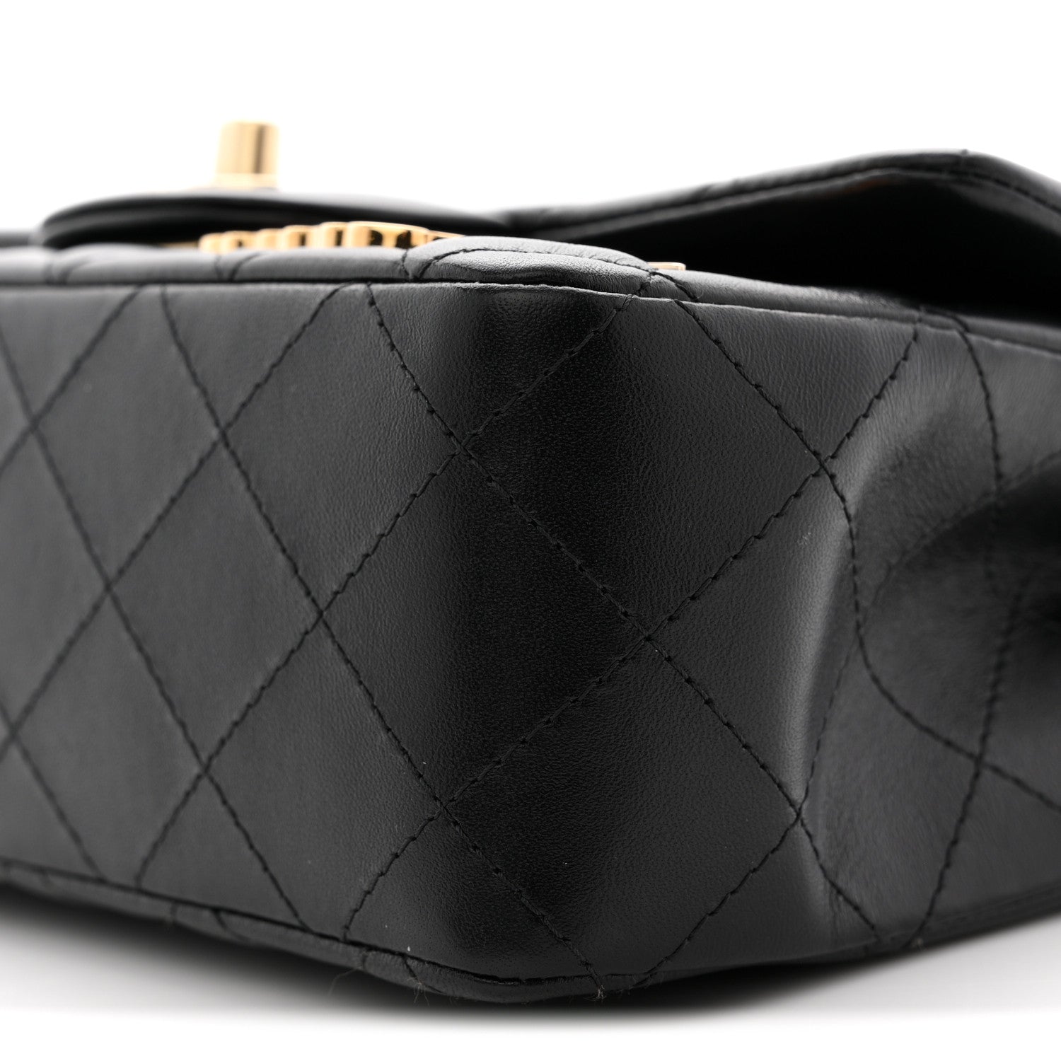 Chanel Lambskin Quilted Hollywood Charms Mini Rectangular Flap Black