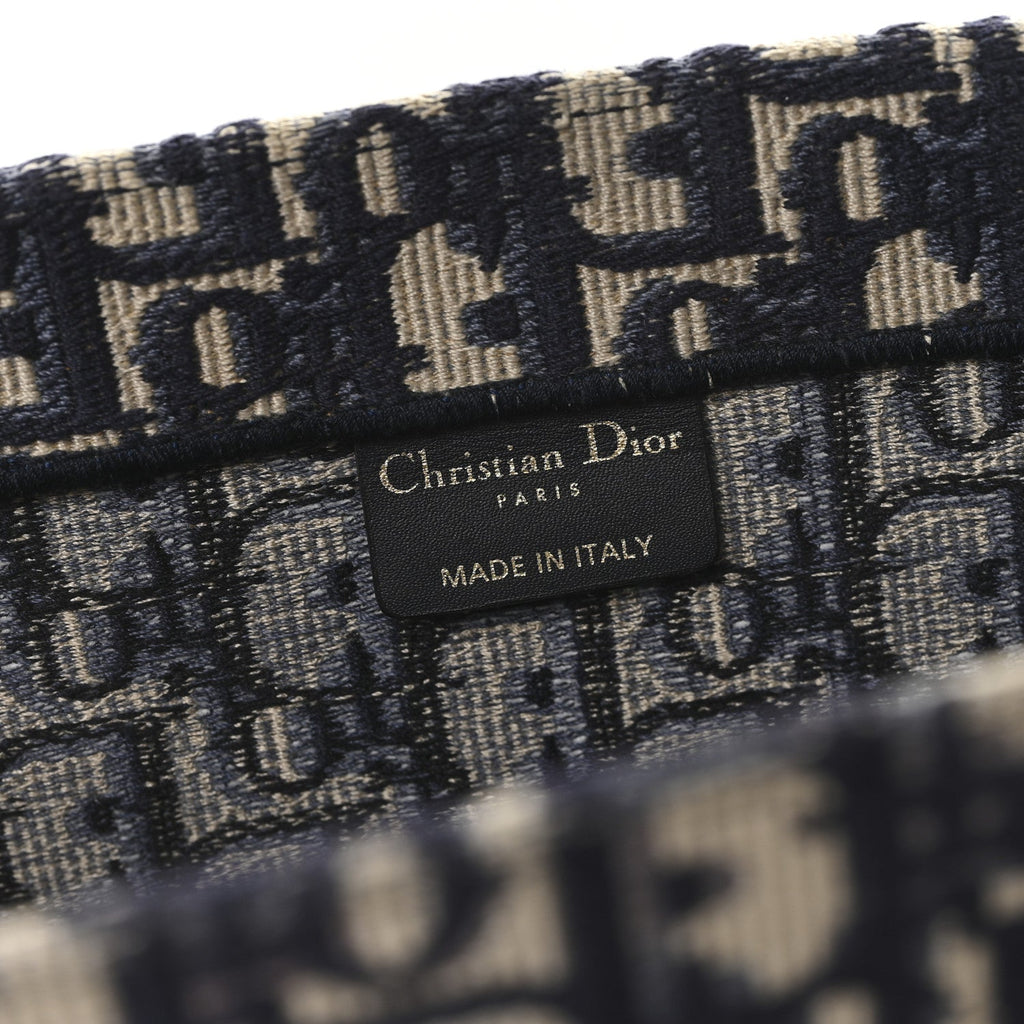 Christian Dior Oblique Large Book Tote Blue Multicolor