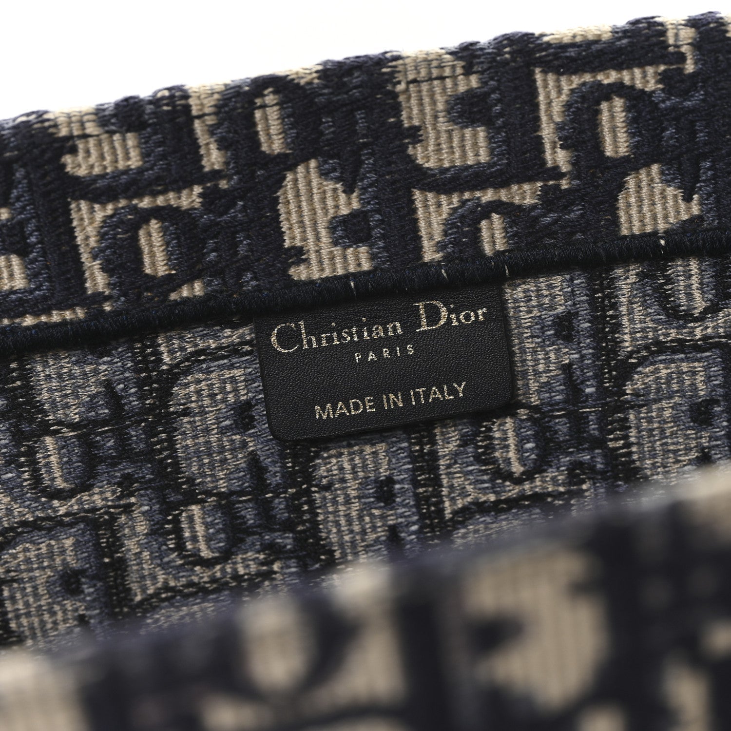 Christian Dior Oblique Large Book Tote Blue Multicolor