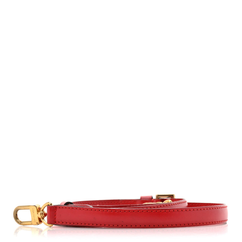 Louis Vuitton Calfskin 16mm Adjustable Shoulder Strap Red
