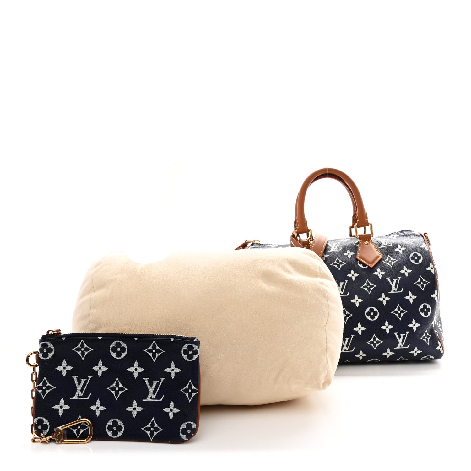 Louis Vuitton Calfskin Monogram Speedy P9 Bandouliere 30 Indigo