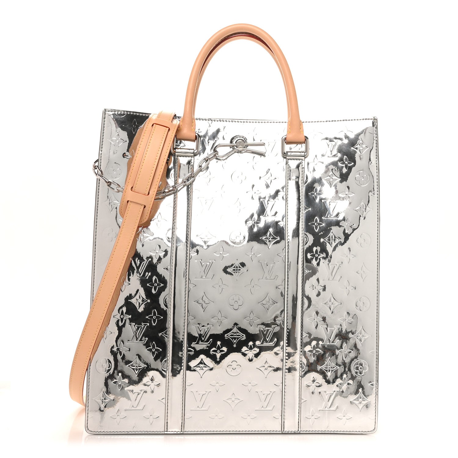 Louis Vuitton Monogram Mirror Sac Plat NM Silver