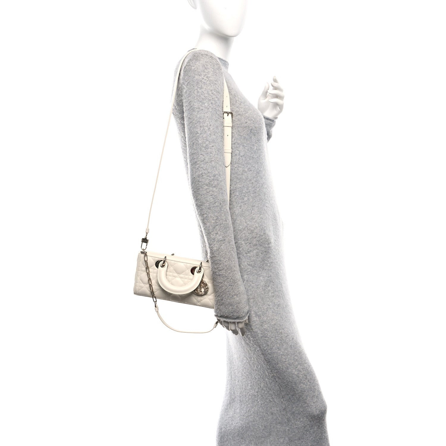 Christian Dior Lambskin Cannage Small Lady D-Joy Latte