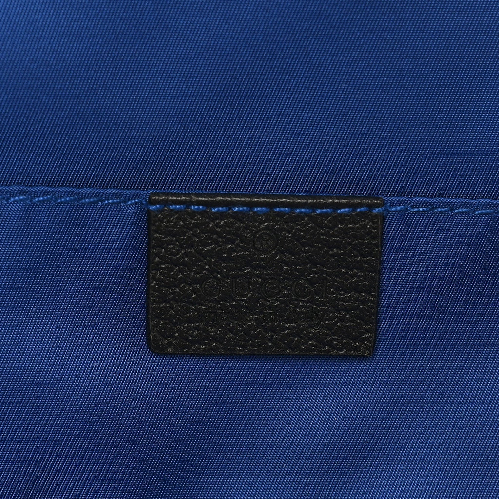 Gucci Econyl Nylon Monogram Off The Grid Backpack Guilted Blue Black