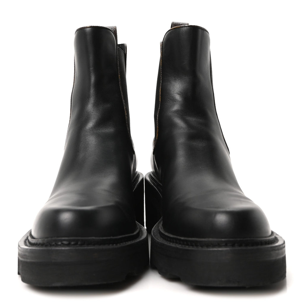 Louis Vuitton Calfskin Monogram Beaubourg Ankle Boots 39.5 Black