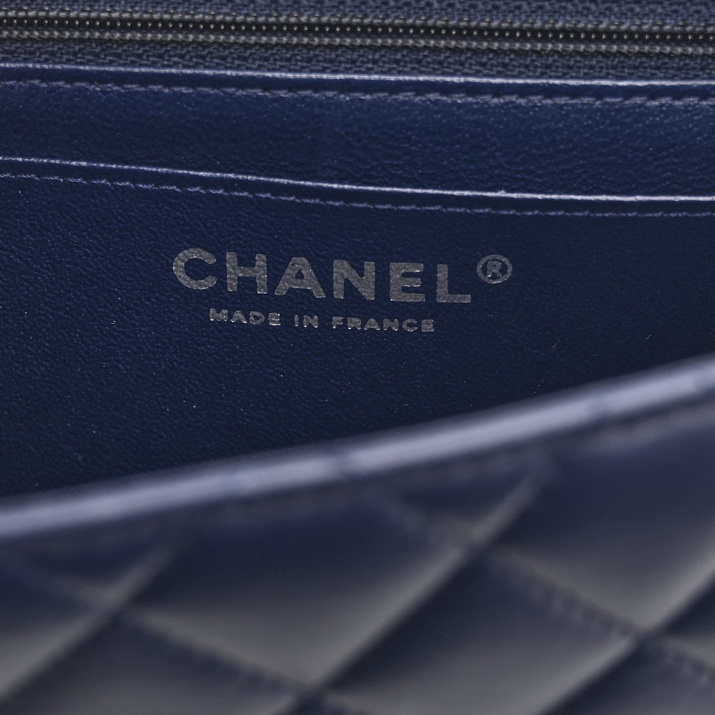 Chanel Lambskin Quilted Mini Square Flap Navy