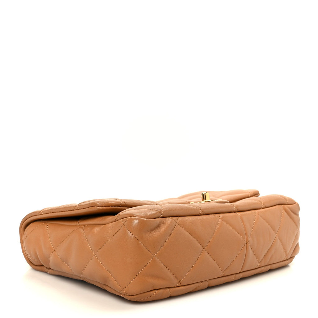 Chanel Lambskin Quilted Large CC Funky Town Flap Beige