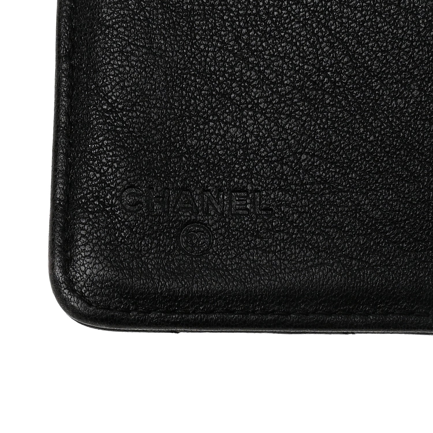 Chanel Shiny Goatskin Chevron Quilted Yen Wallet Black