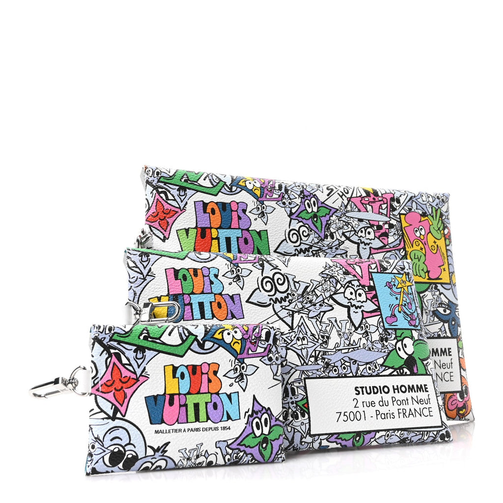 Louis Vuitton Monogram Comics Trio Envelope Pouch Multicolor