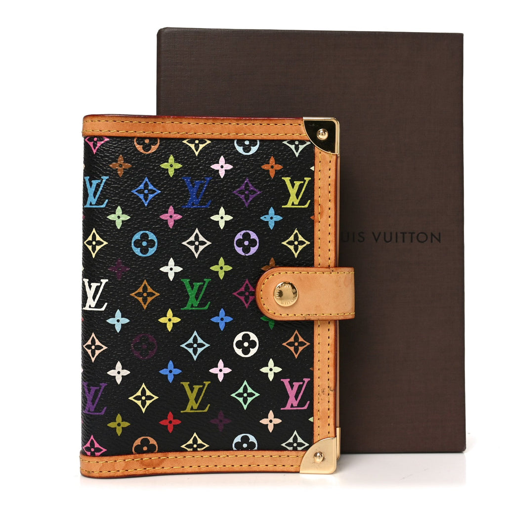 Louis Vuitton Monogram Multicolor Small Ring Agenda Cover Black