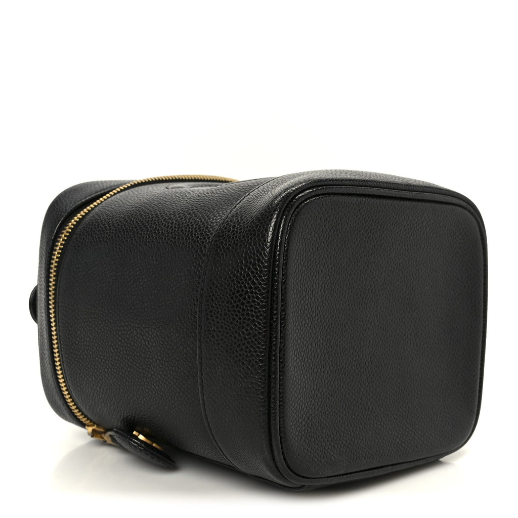 Chanel Caviar Vanity Cosmetic Case Black