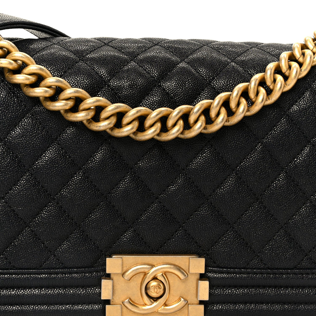 Chanel Caviar Quilted Medium Boy Flap Navy