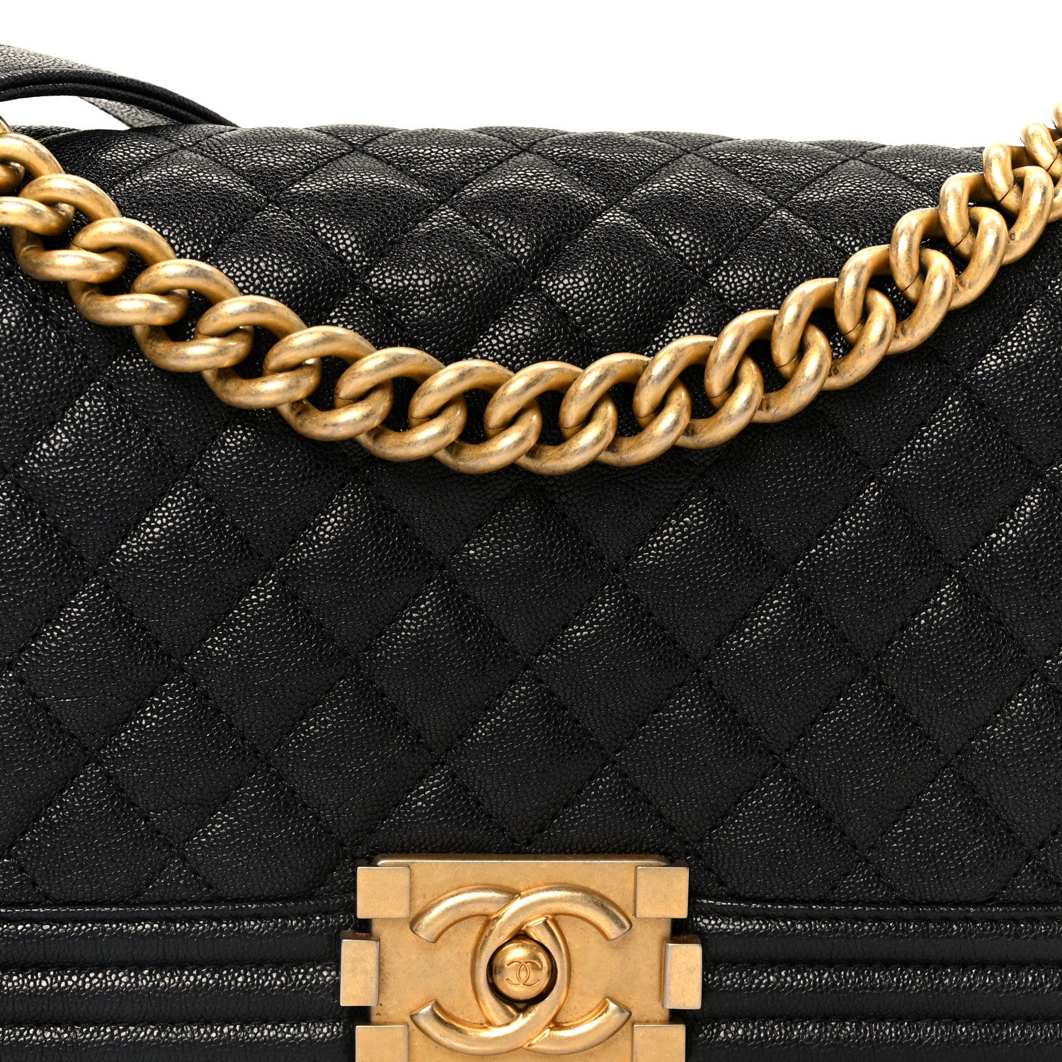 Chanel Caviar Quilted Medium Boy Flap Navy