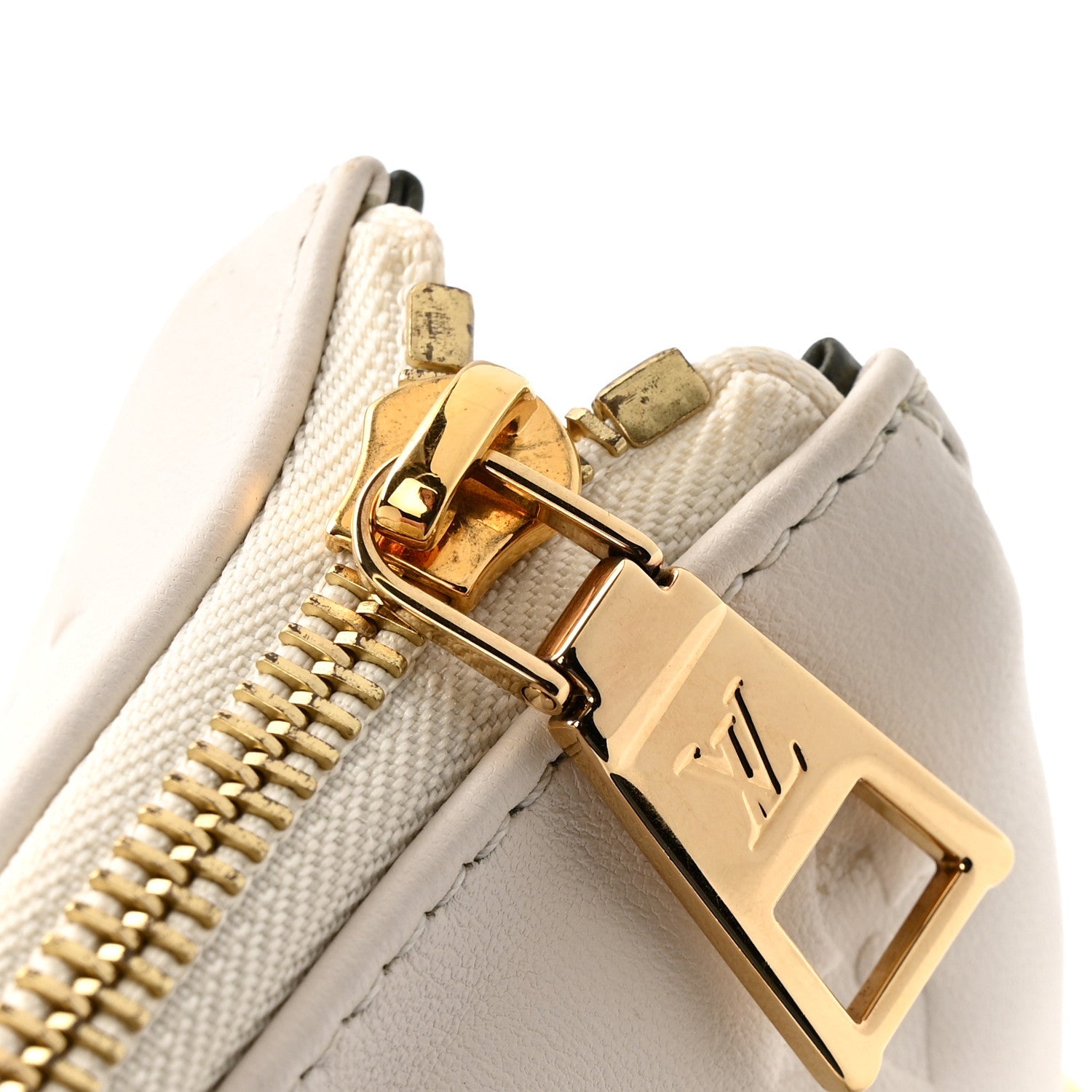 Louis Vuitton Lambskin Embossed Monogram Coussin PM Beige Cream