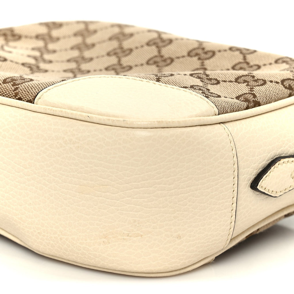 Gucci Monogram Dollar Calfskin Mini Bree Messenger Bag Beige Ebony Avoire