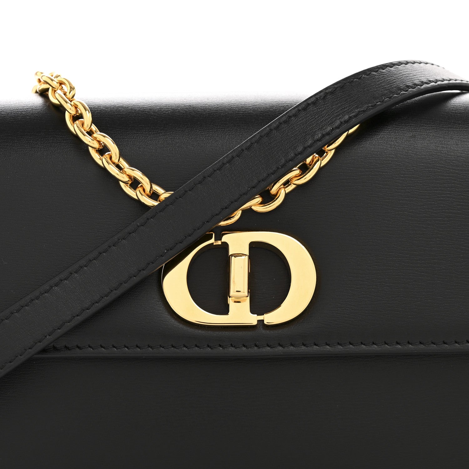 Christian Dior Box Calfskin 30 Montaigne Avenue Pouch Black