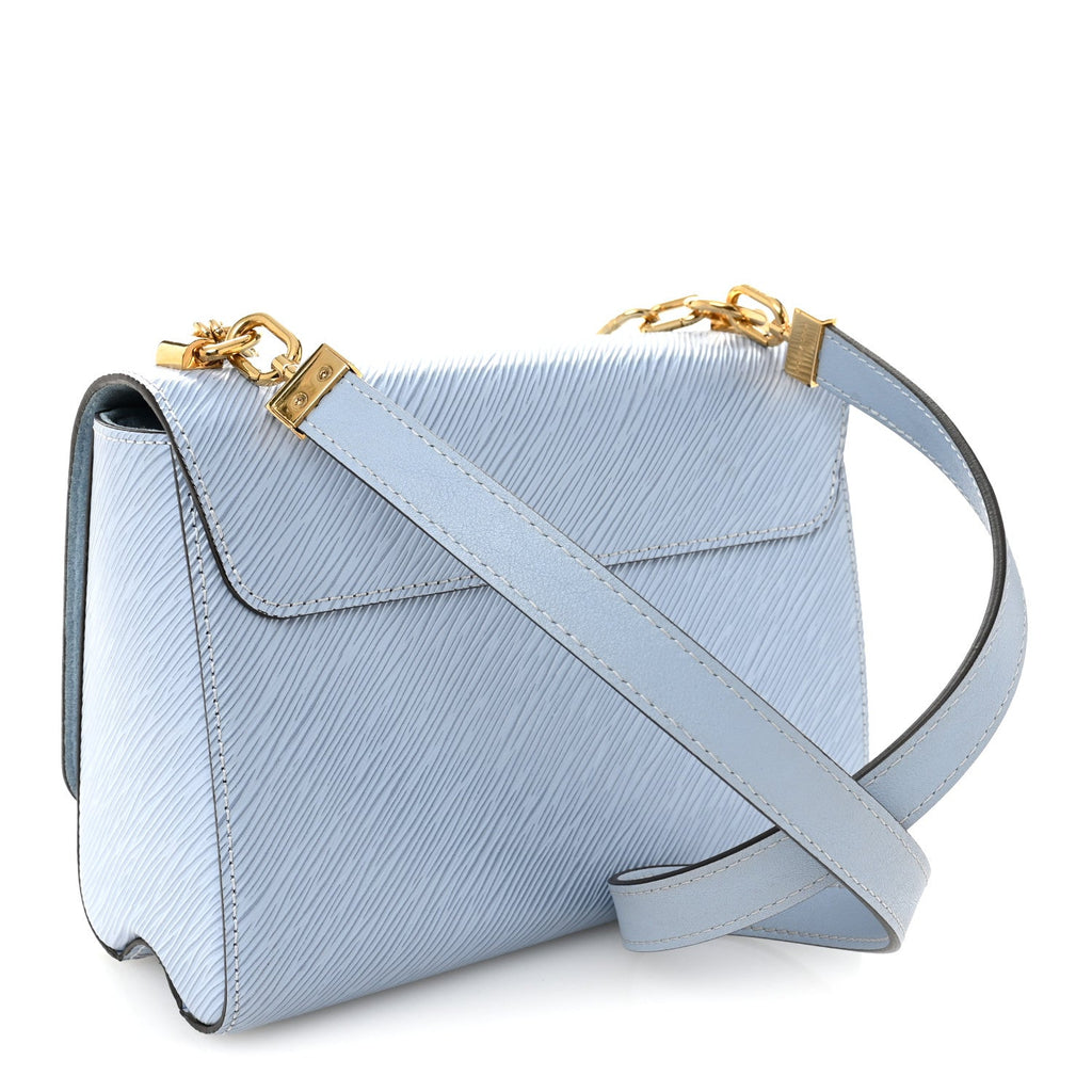 Louis Vuitton Epi Twist Monogram Flower Chain Shoulder Bag MM Blue