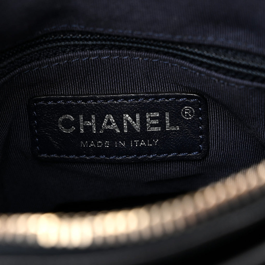 Chanel Shearling Small Gabrielle Hobo Navy