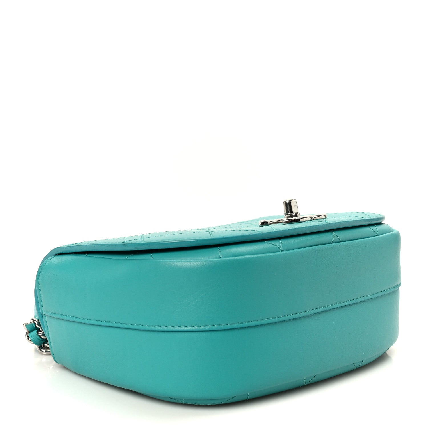 Chanel Calfskin Stitched Small Ring My Bag Flap Crossbody Turquoise