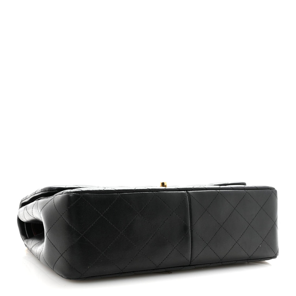 Chanel Lambskin Quilted Jumbo Double Flap Black