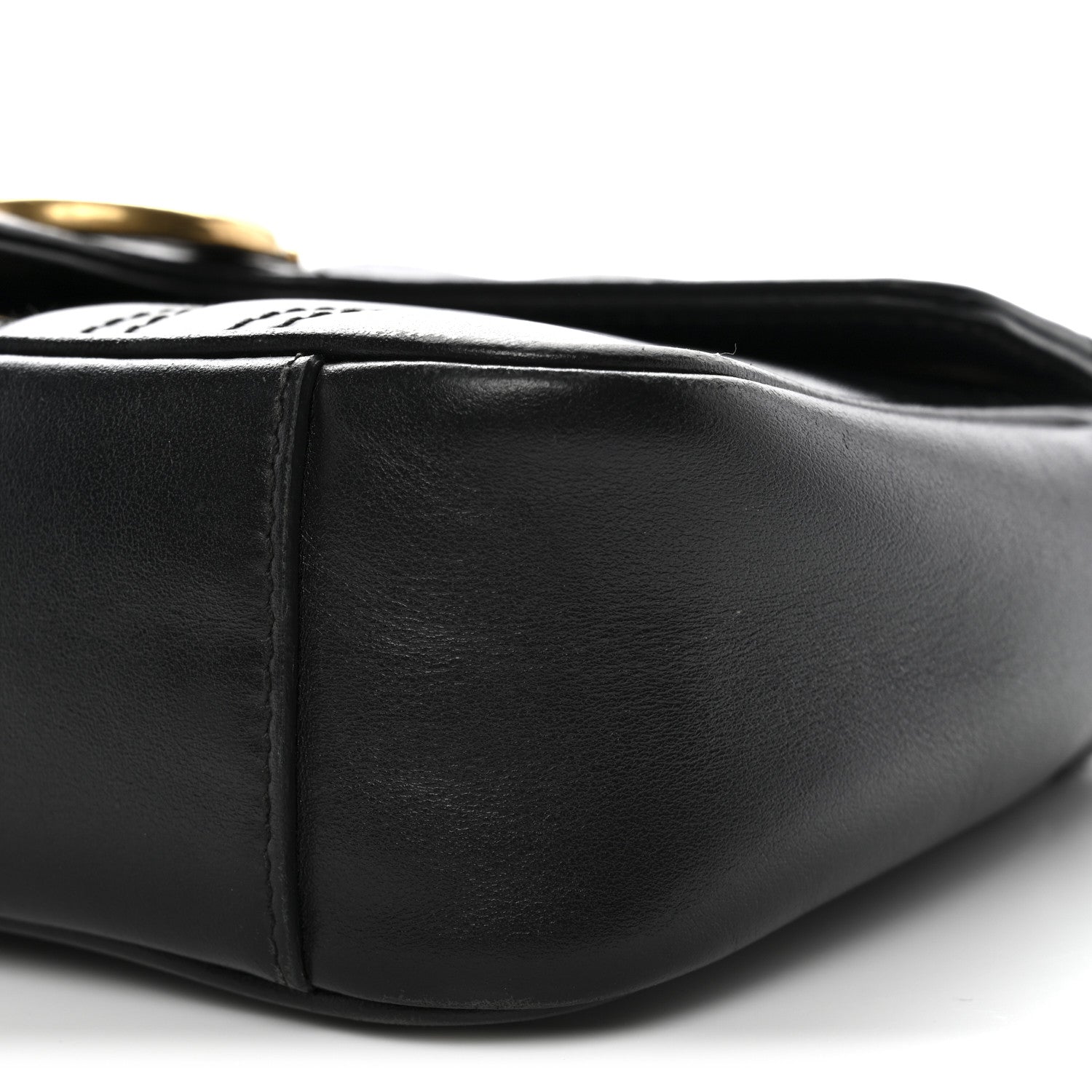Gucci Calfskin Matelasse Mini GG Marmont Shoulder Bag Black