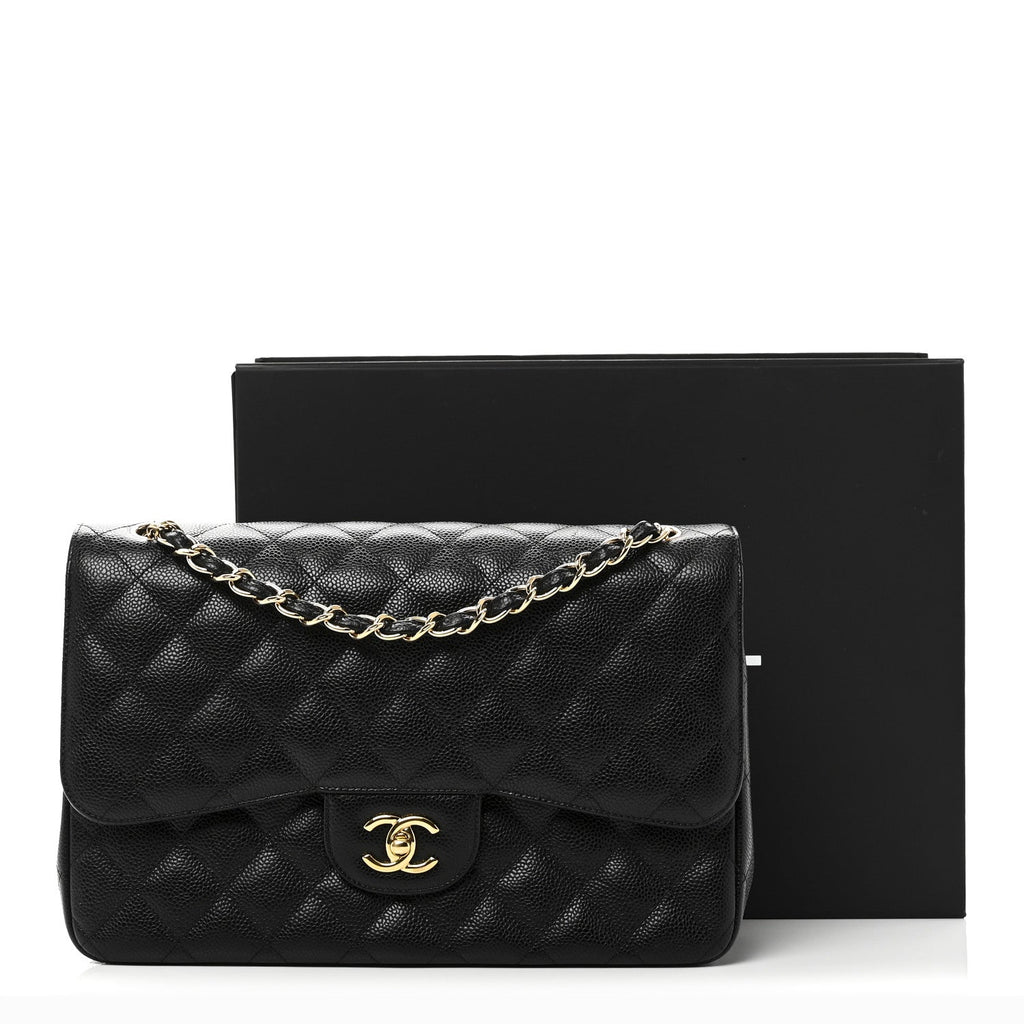 Chanel Caviar Quilted Jumbo Double Flap Black