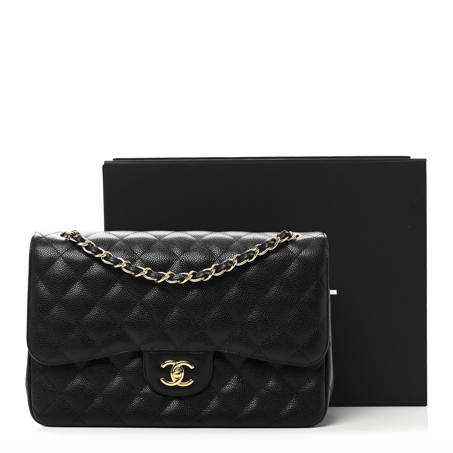 Chanel Caviar Quilted Jumbo Double Flap Black