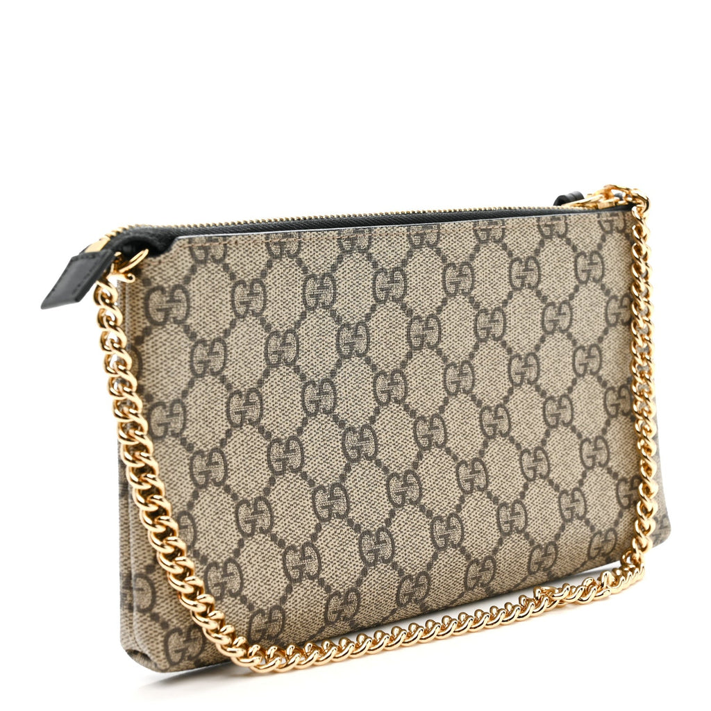 Gucci GG Supreme Monogram Wrist Wallet Black