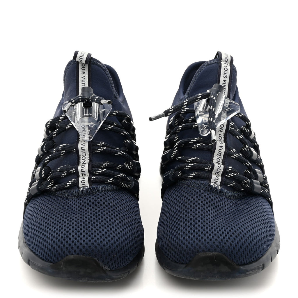 Louis Vuitton Neoprene Mesh Rubber Fastlane Low Sneakers 37 Marine