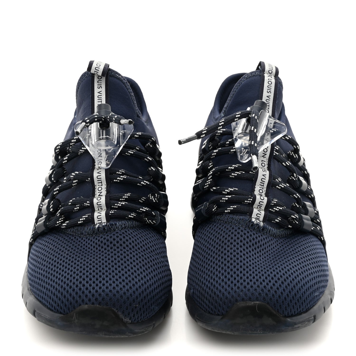 Louis Vuitton Neoprene Mesh Rubber Fastlane Low Sneakers 37 Marine