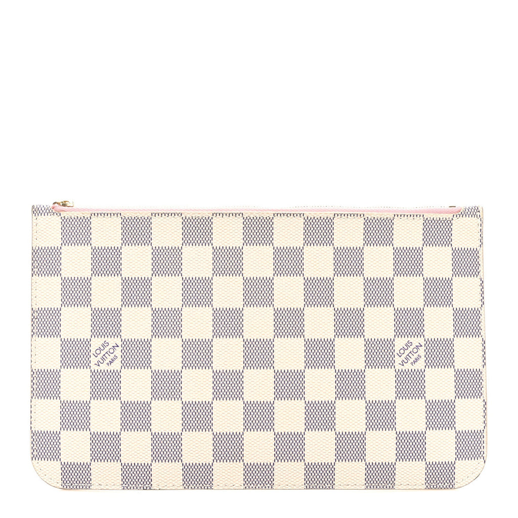 Louis Vuitton Damier Azur Neverfull MM GM Pochette Rose Ballerine