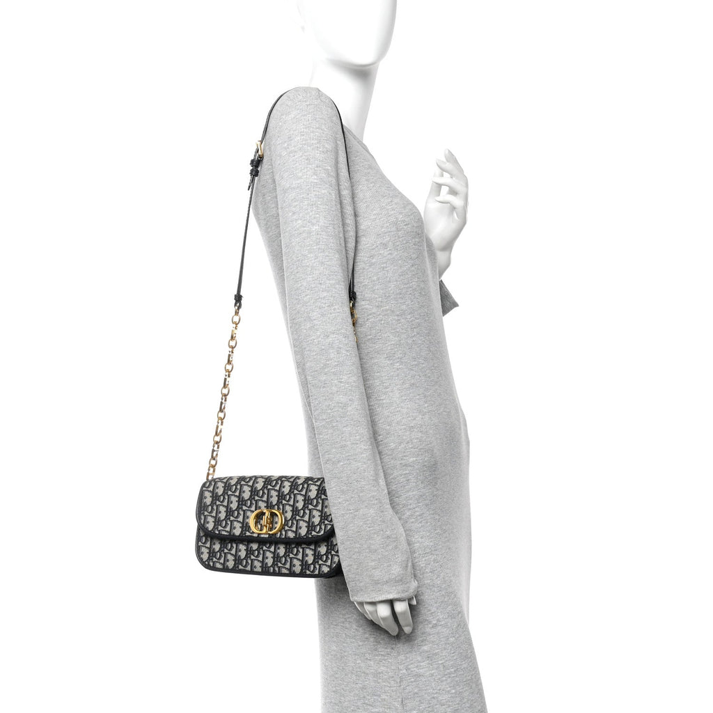 Christian Dior Oblique 30 Montaigne Avenue Bag Blue