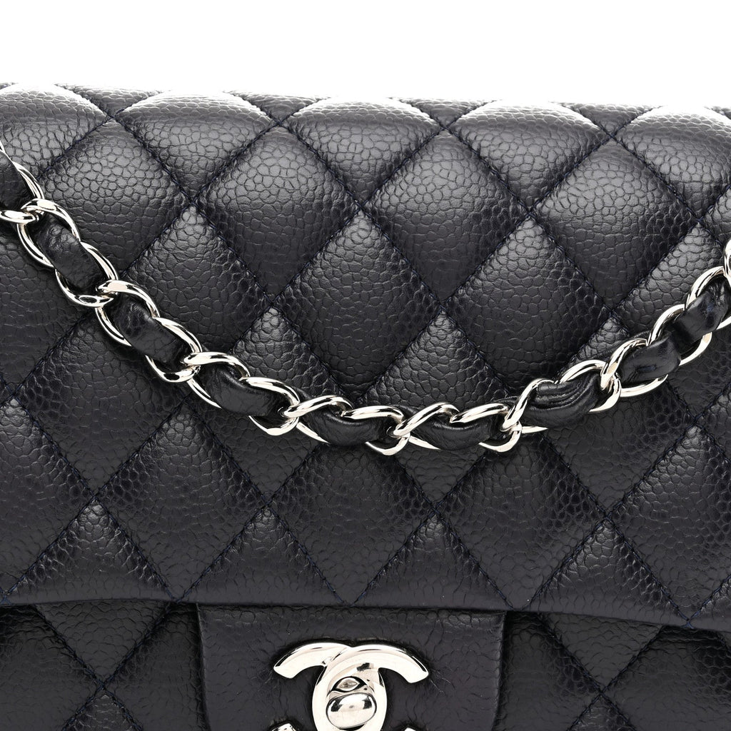 Chanel Caviar Quilted Medium Double Flap Navy
