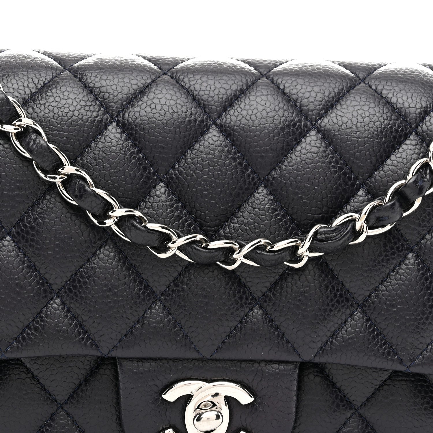 Chanel Caviar Quilted Medium Double Flap Navy