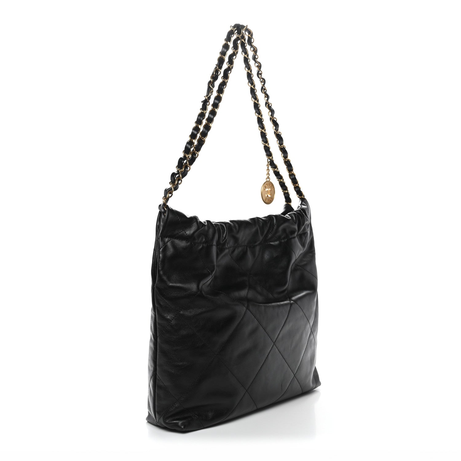 Chanel Shiny Calfskin Quilted Small Chanel 22 Black