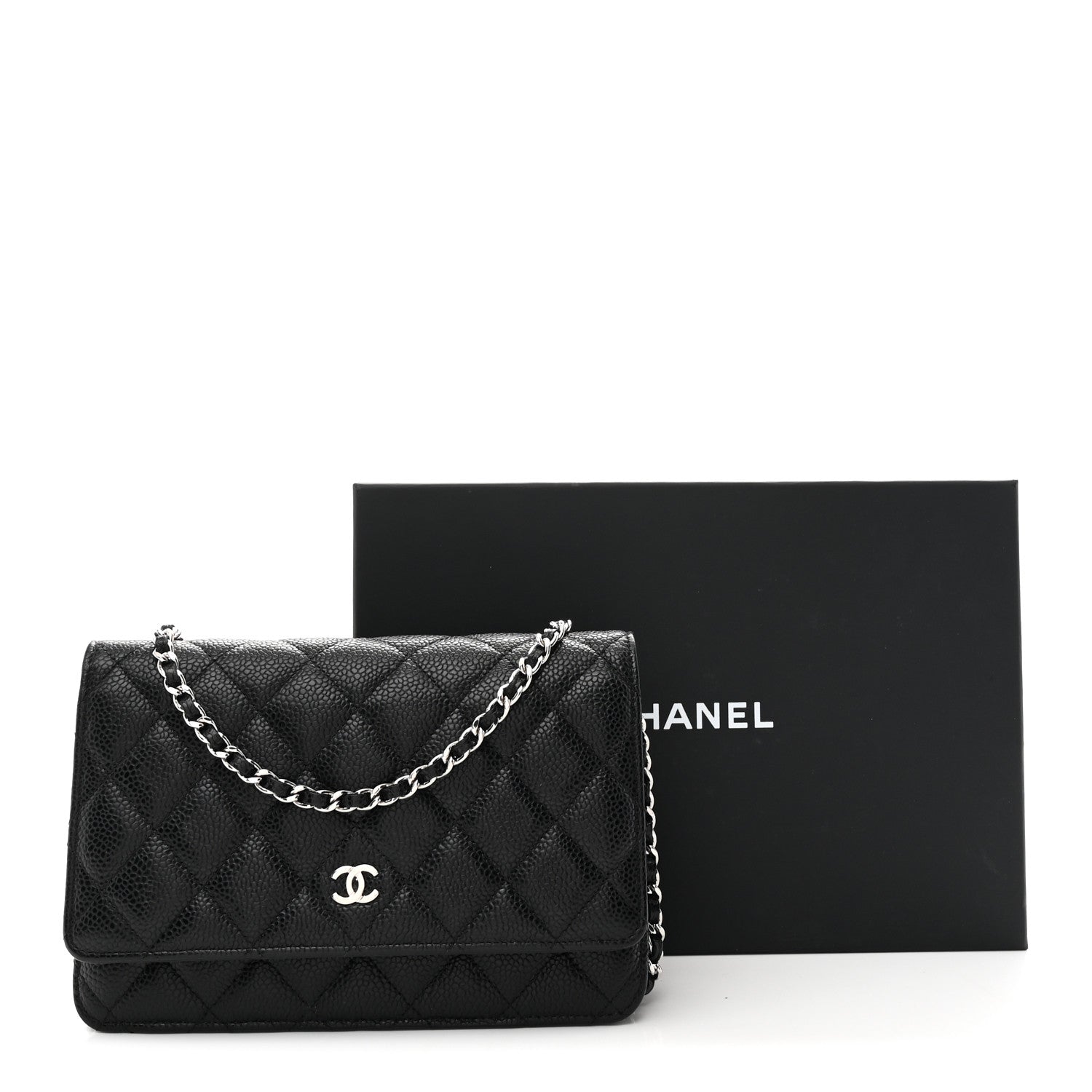 Chanel Caviar Quilted Wallet on Chain WOC Black